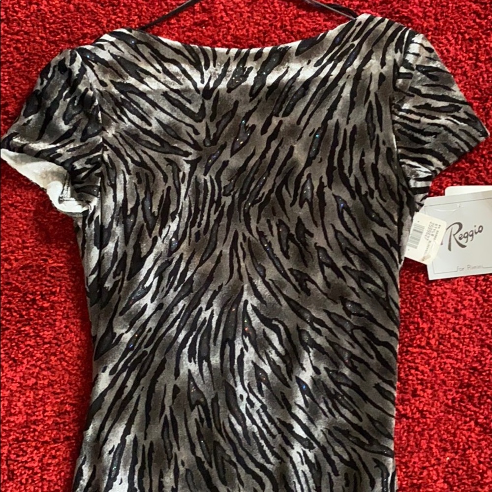 Long dress code 6 animal print velvet with sparkle